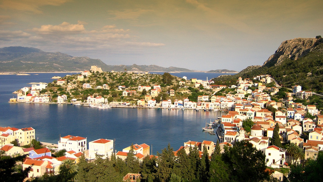 Image - sea port greece ship sun sky