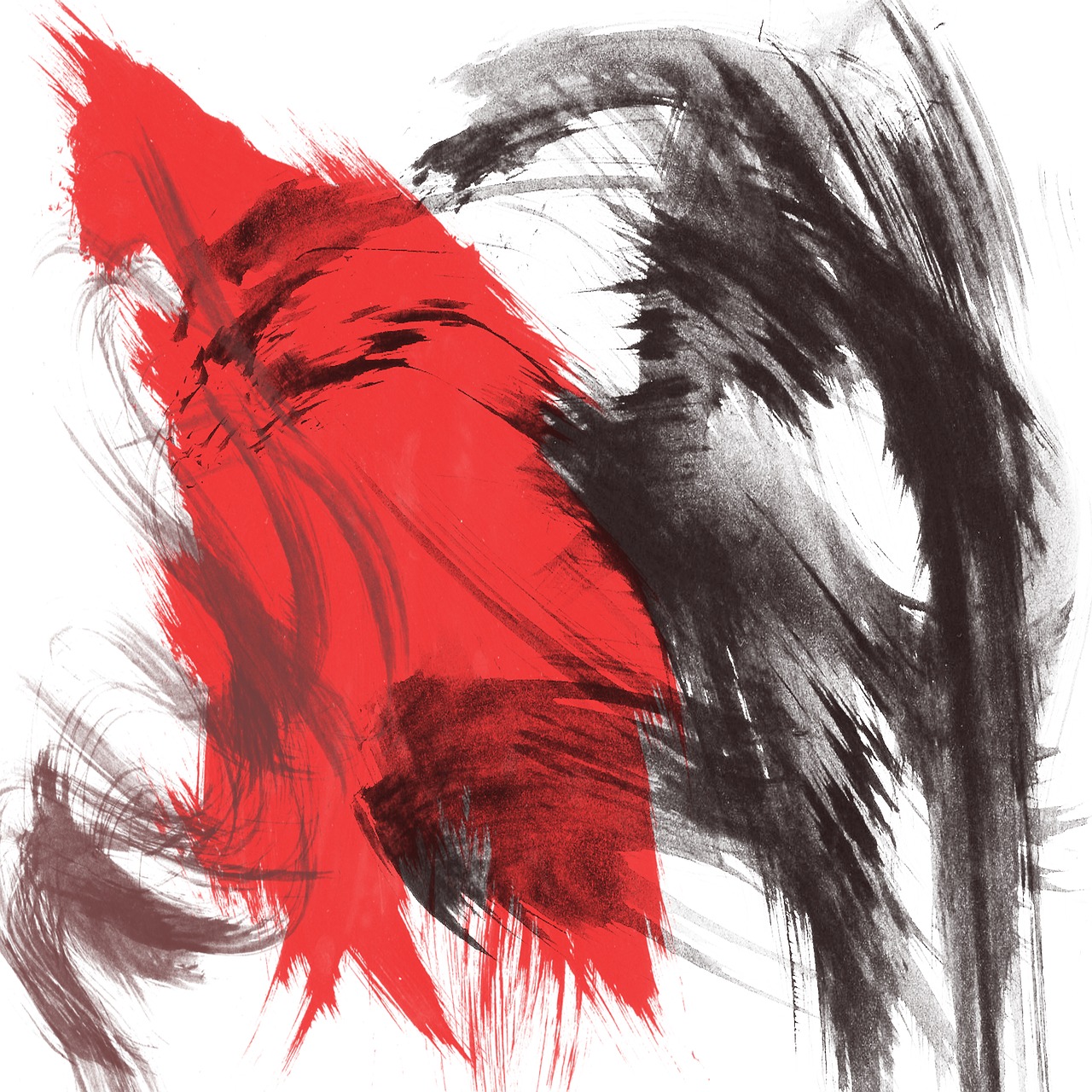 Image - red black painted abstract