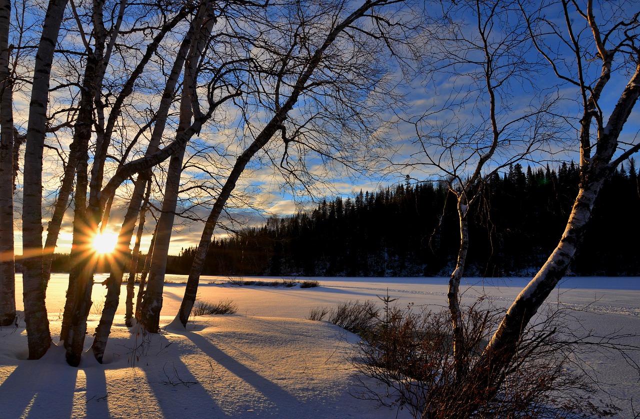 Image - winter landscape sunset twilight