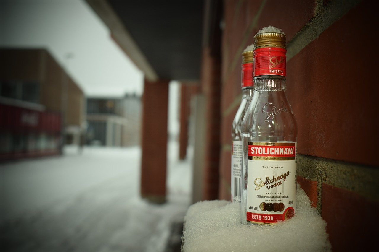 Image - a bottle of vodka winter