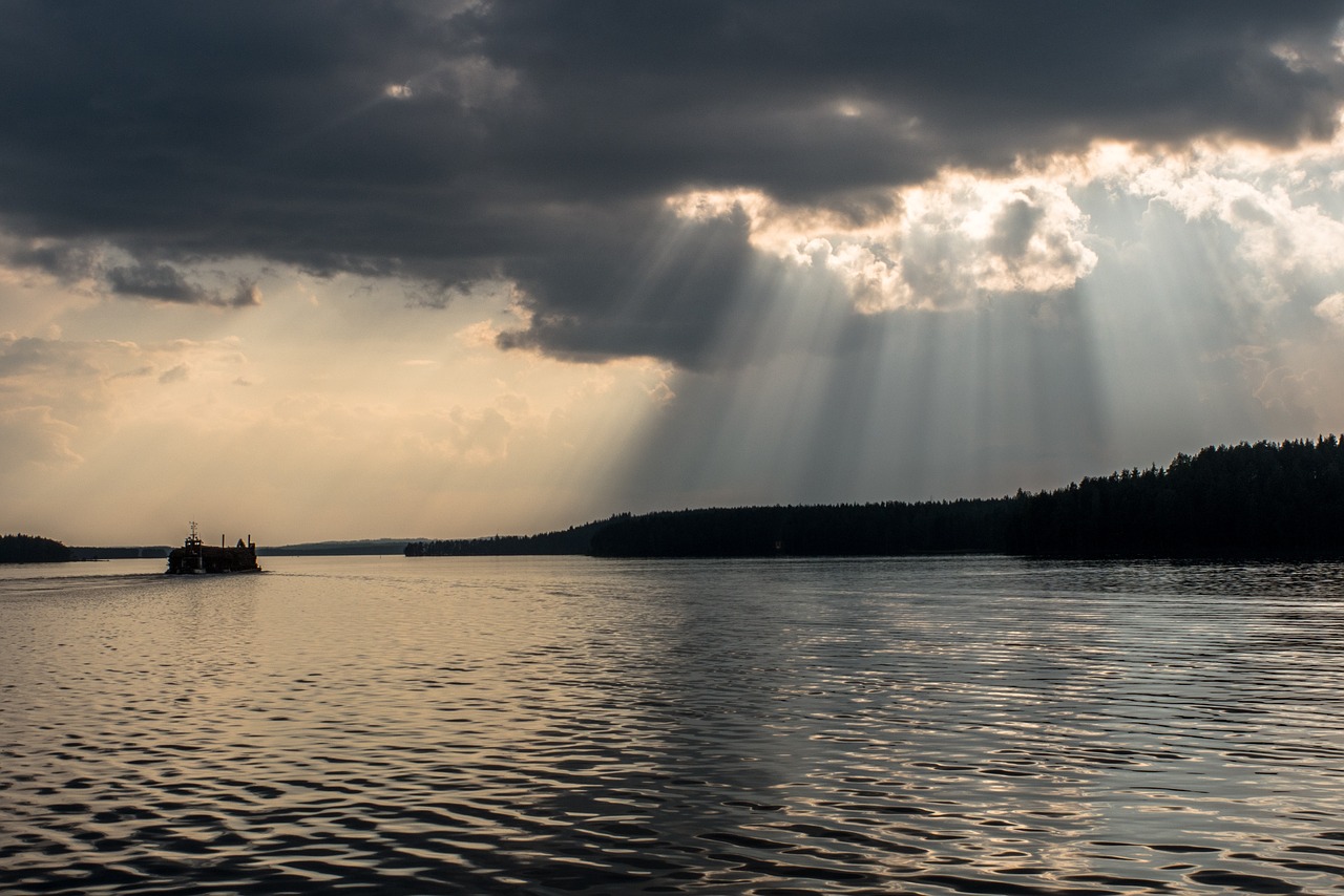 Image - saimaa clouds lake landscape