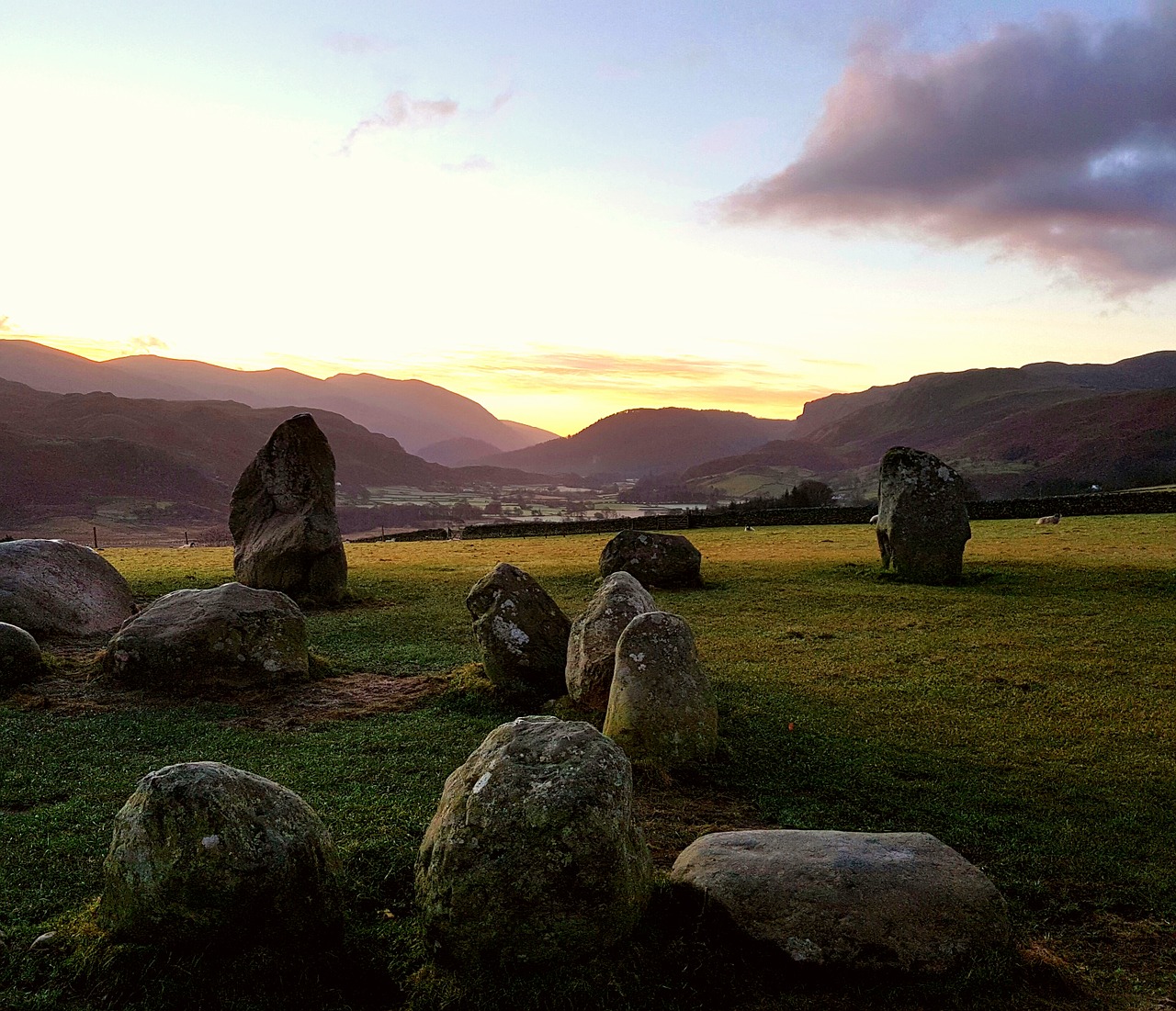 Image - stone circle sunrise landscape