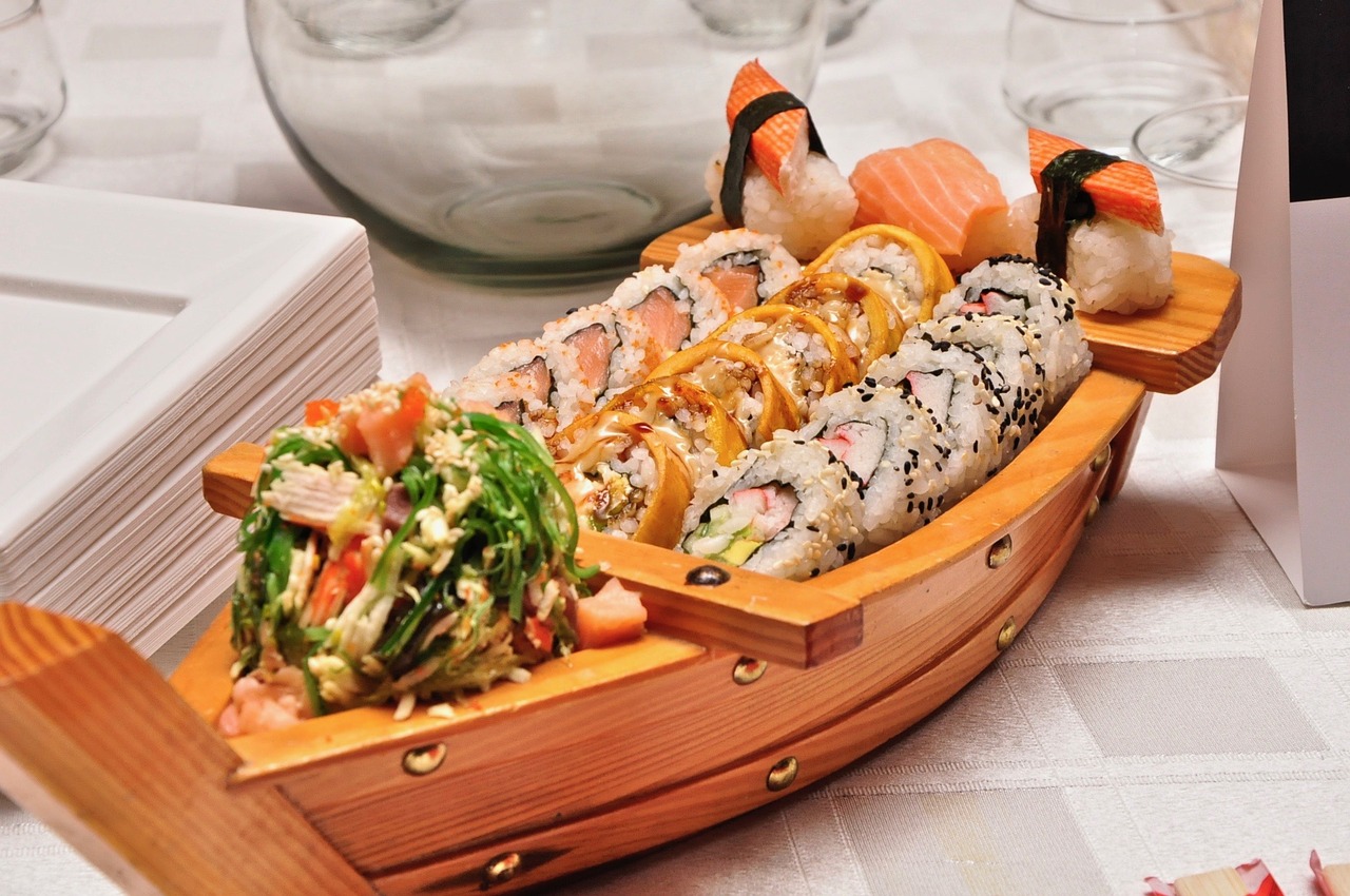 Image - food sushi boat seafood japanese