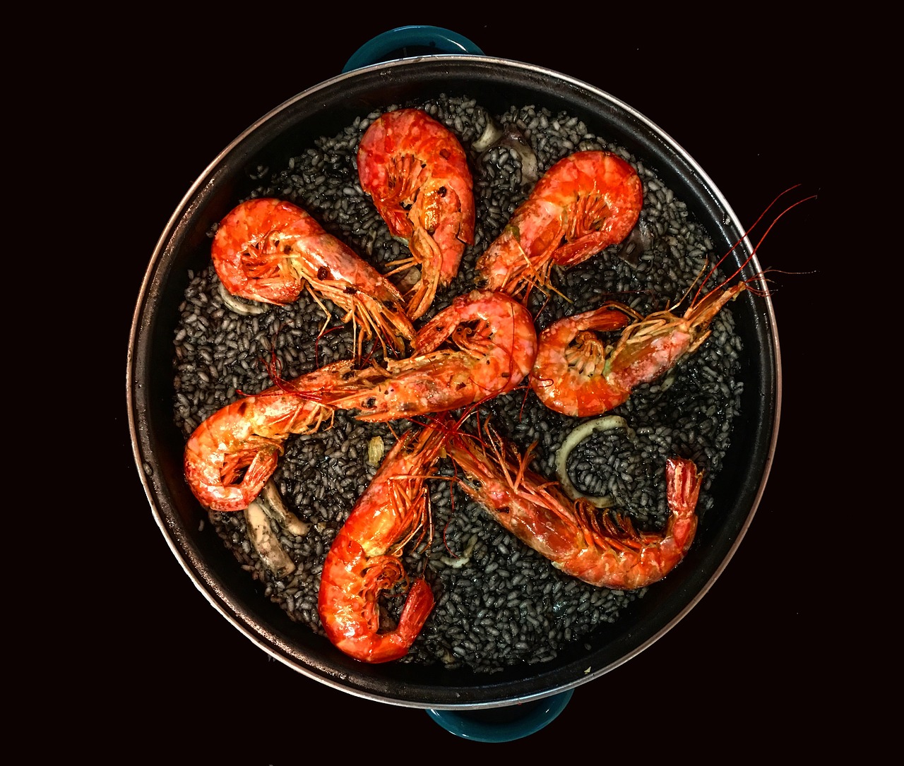 Image - paella black rice spanish cuisine