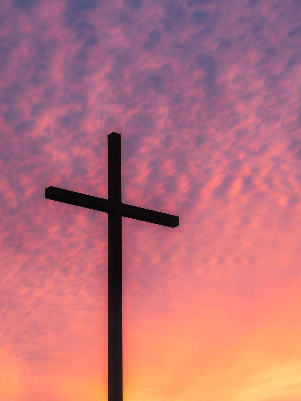 Image - cross sky clouds sunset dusk