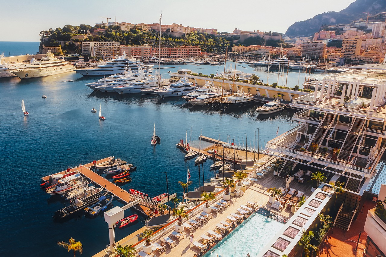 Image - monaco bay harbor water ships