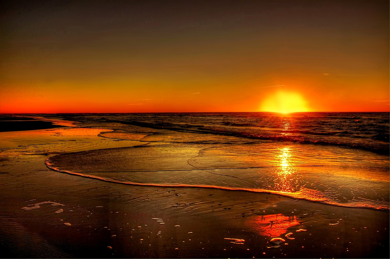 Image - sunset denmark sea coast water