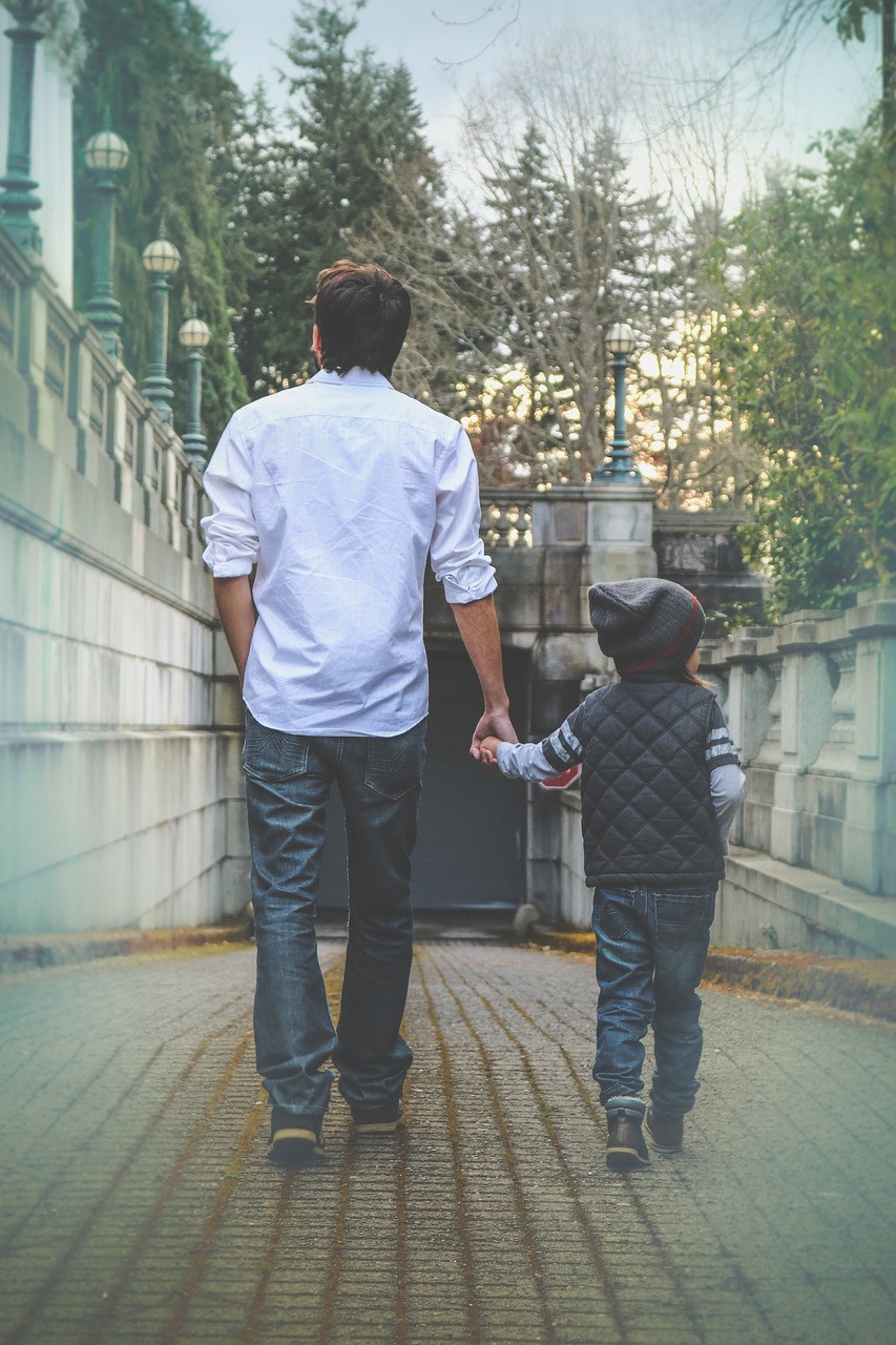 Image - father son walking child family