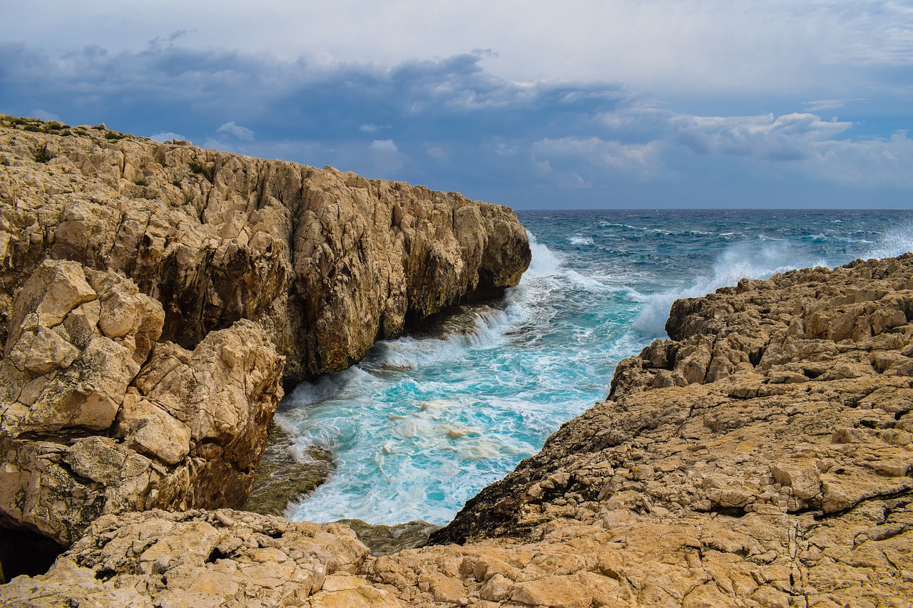 Image - rocky coast cliff sea waves nature