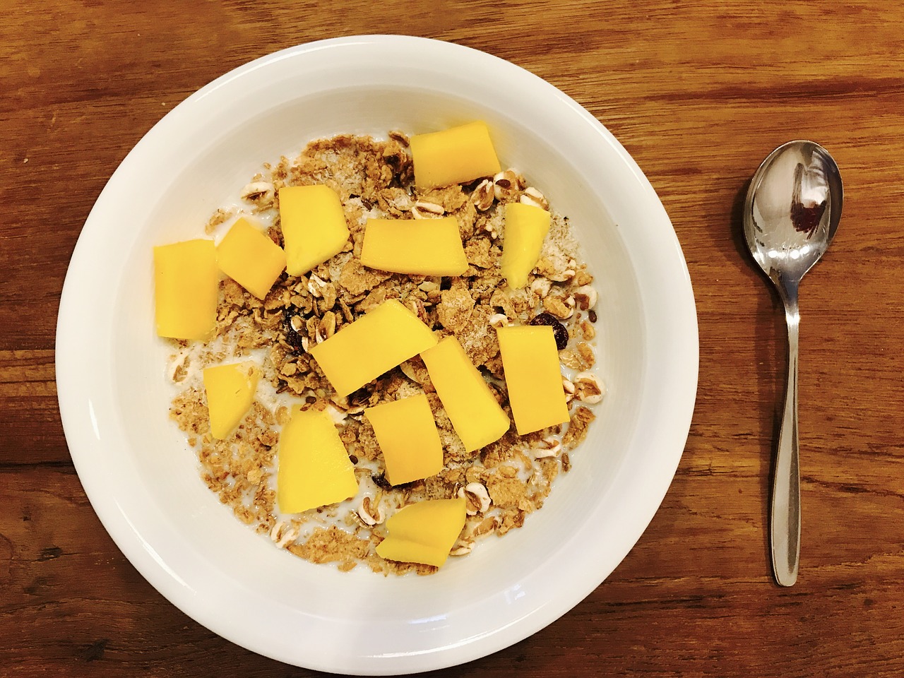Image - muesli mango delicious breakfast