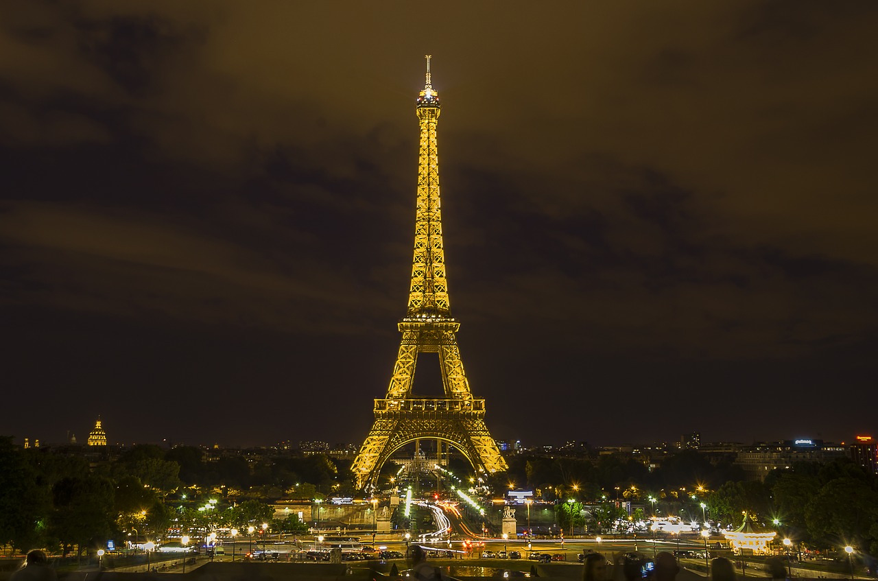 Image - france eiffel paris night europe