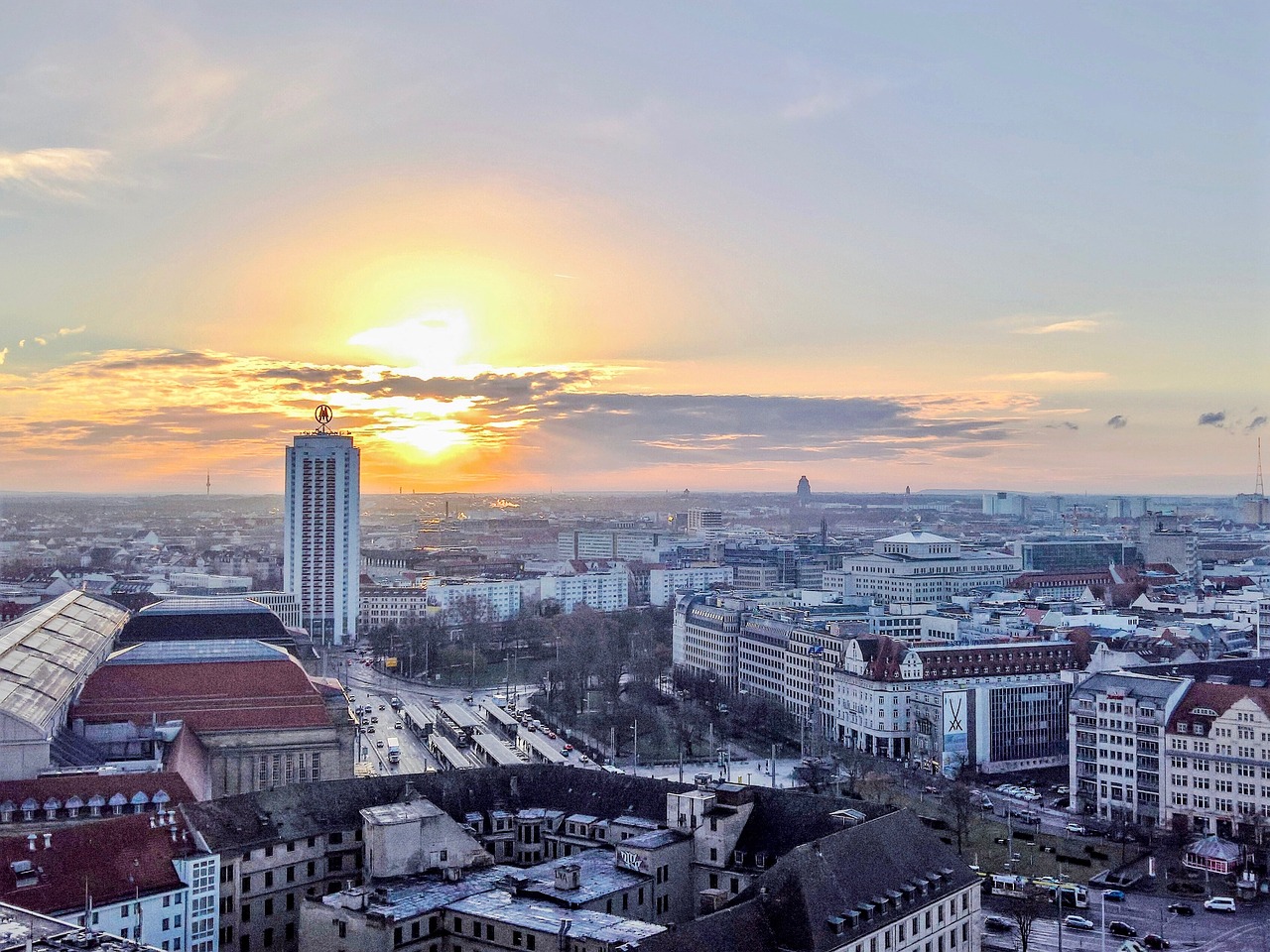 Image - leipzig city germany sunrise sun