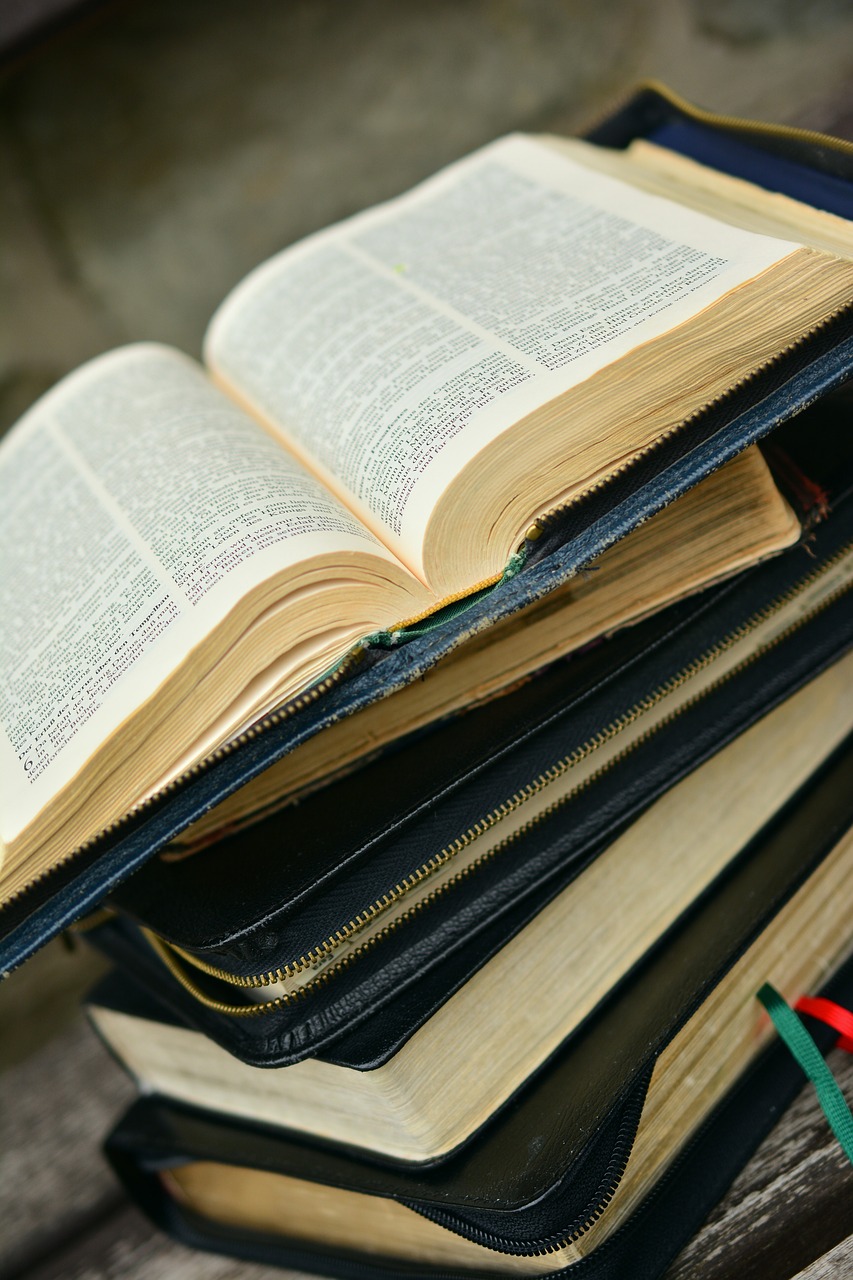 Image - bible book stack holy scripture