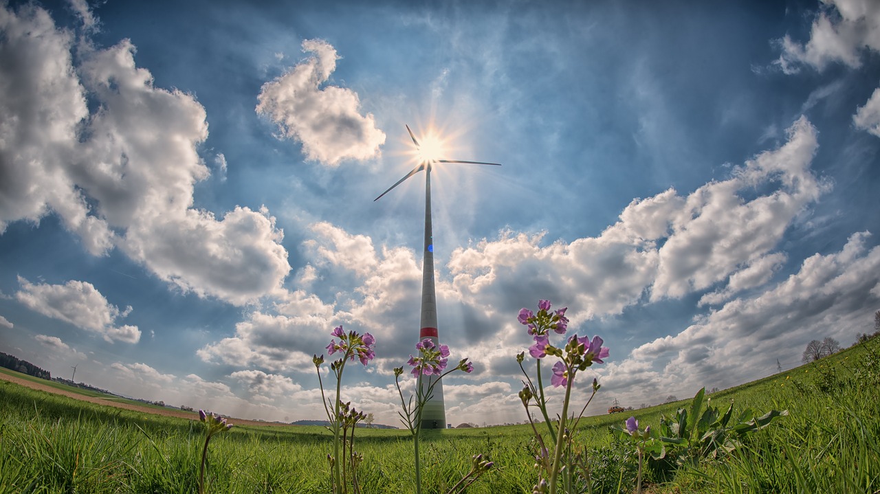 Image - pinwheel sun sunbeam clouds