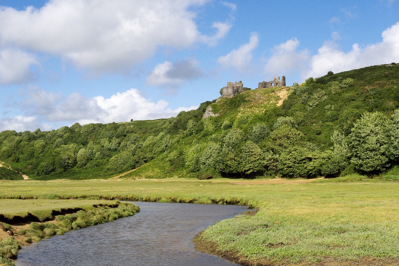 Image - wales castle beach river swansea