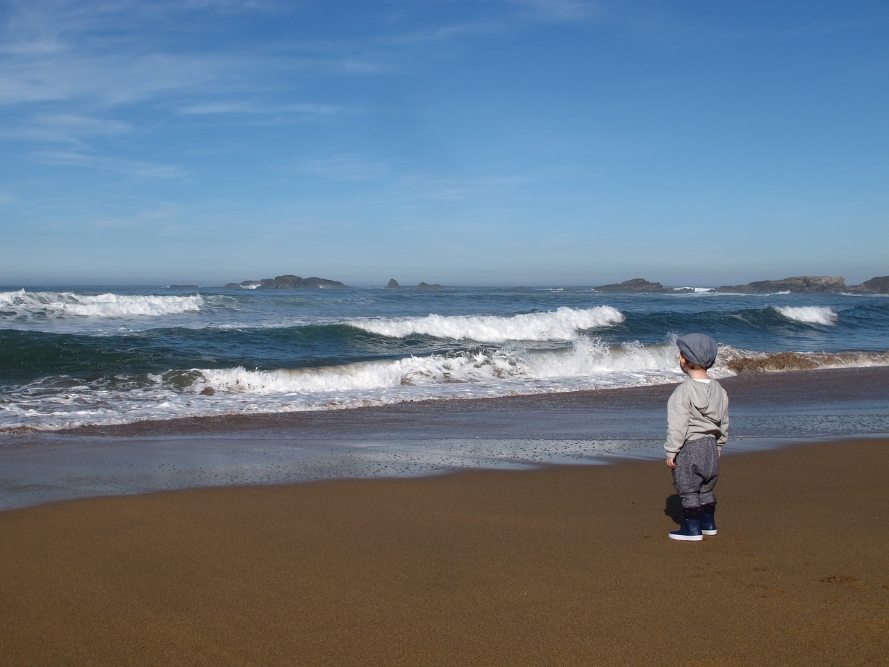 Image - child sea childhood sun beach