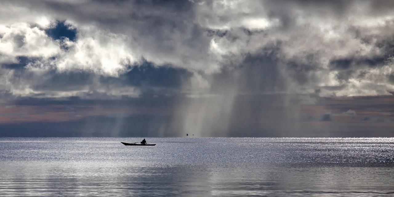 Image - sea boat cloud tranquility anxiety