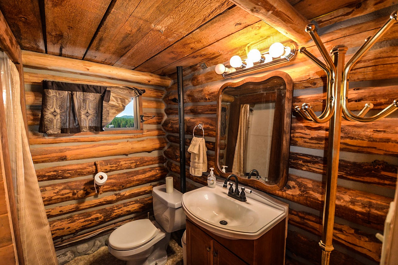 Image - log home log home bathroom rustic