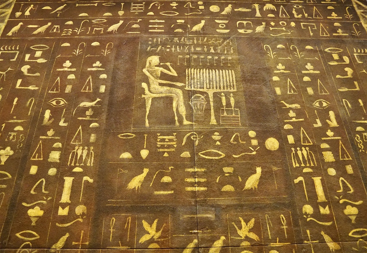 Image - egypt font characters wall gold