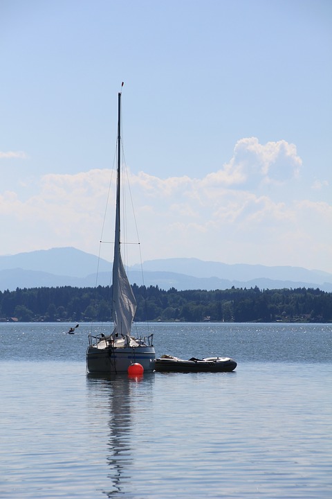 Image - lake sky blue nature water