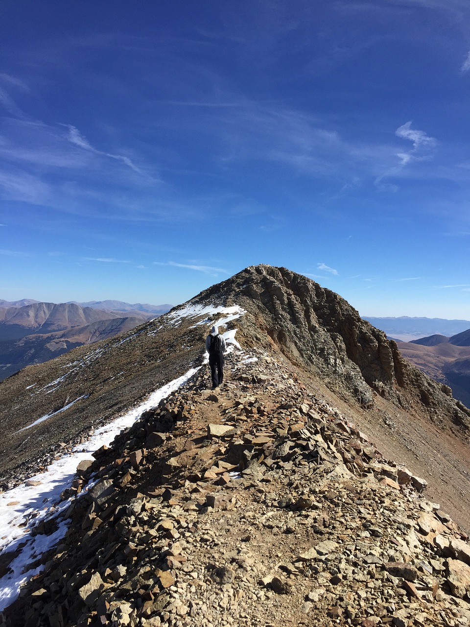 Image - lone man hiking adventure summit