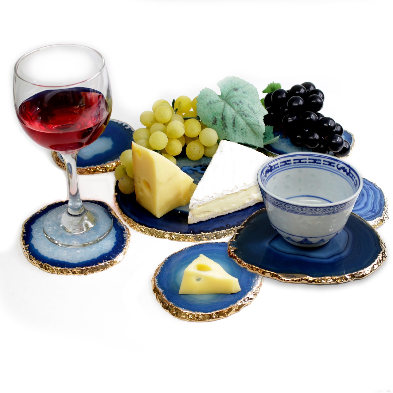 Image - cheese set agate coasters stone