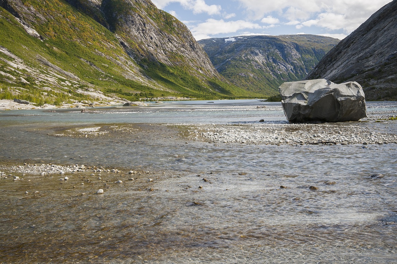 Image - norway landscape glacier river rock