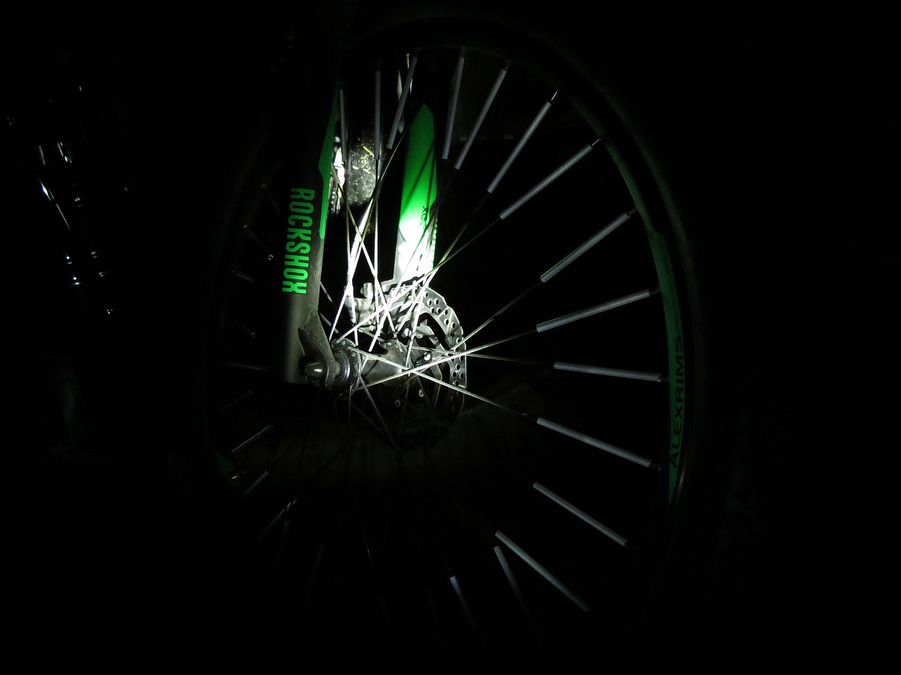 Image - bike spokes dark mountain bike