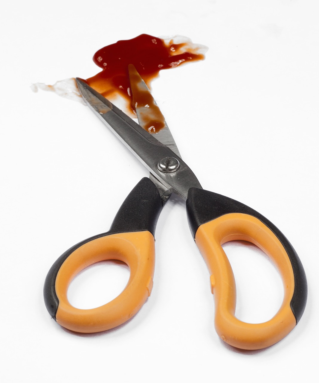 Image - scissors blood cut hurt lie