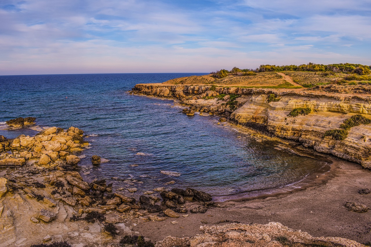 Image - beach bay cove cliff erosion