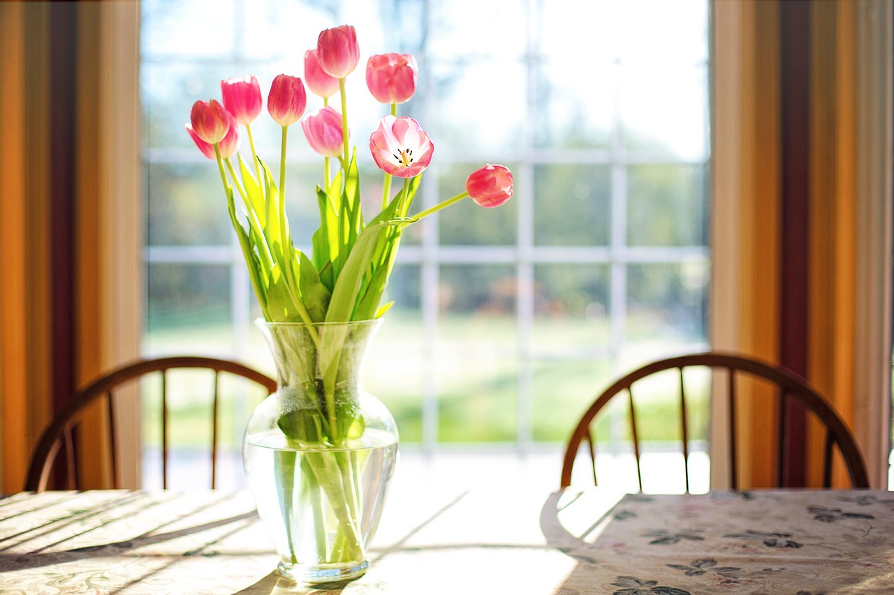 Image - tulips vase spring flowers bouquet