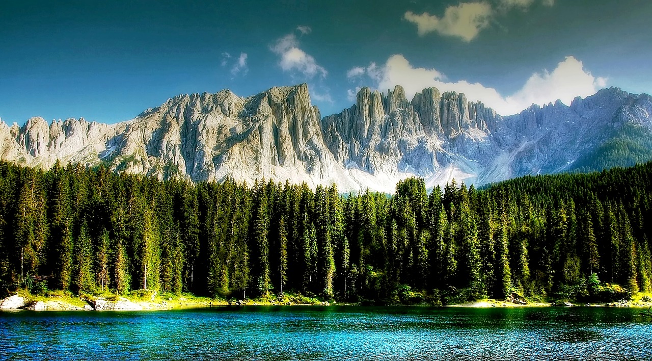 Image - dolomites karersee bergsee nature