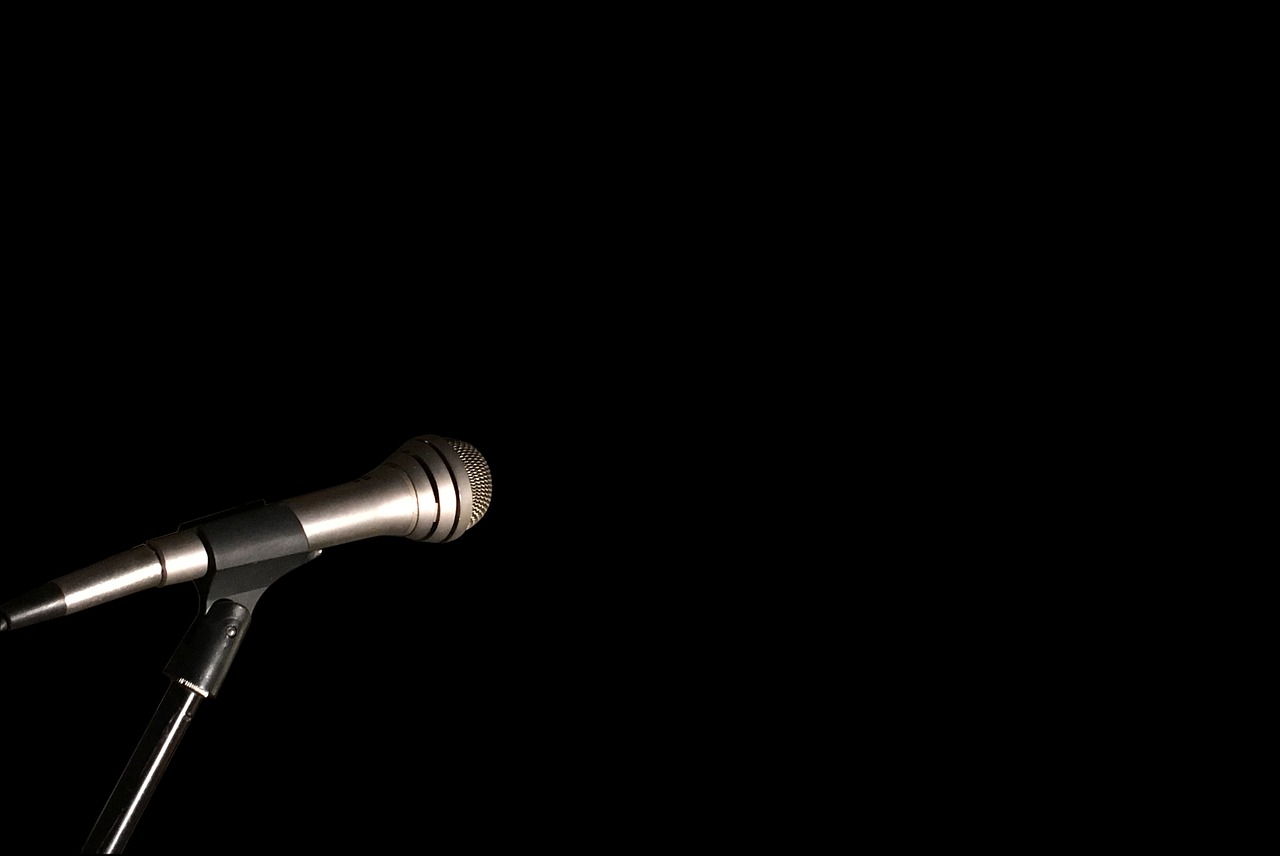 Image - microphone mic stand black