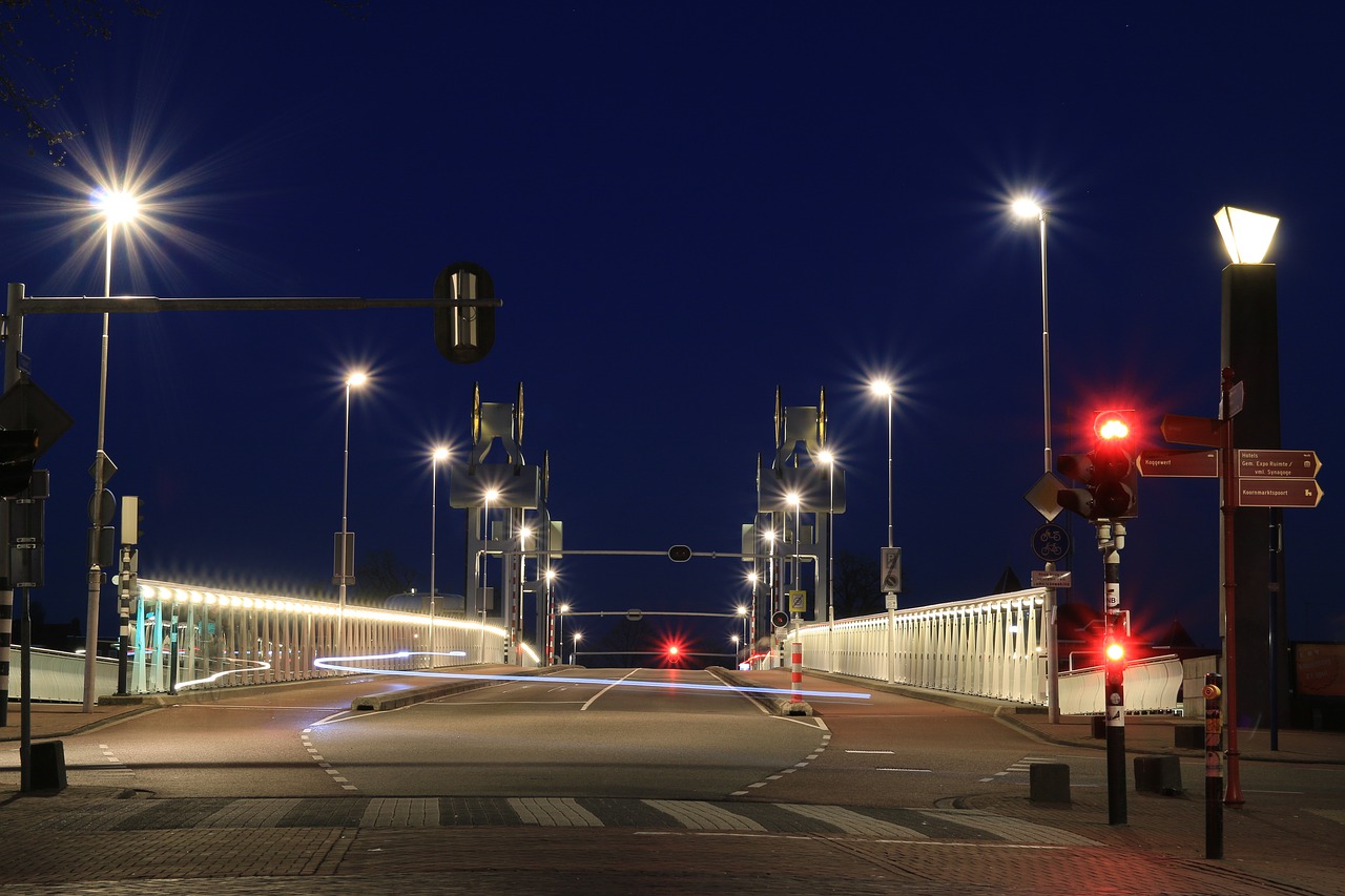 Image - bridge road asphalt lantern