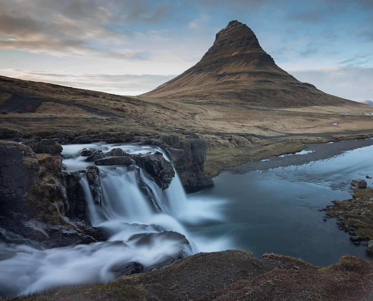 Image - iceland kirkjufellsfoss goldenhours