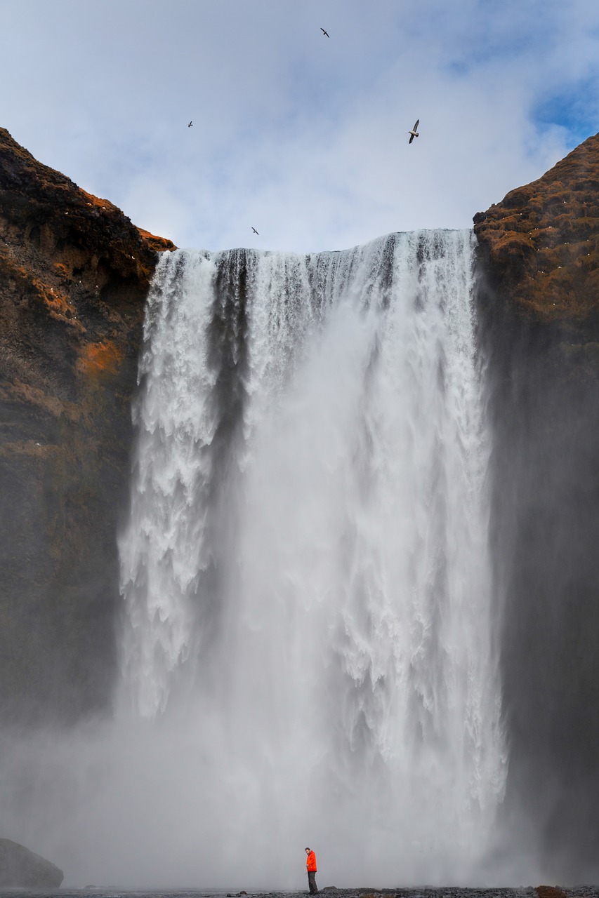 Image - iceland skogafoss waterfall april