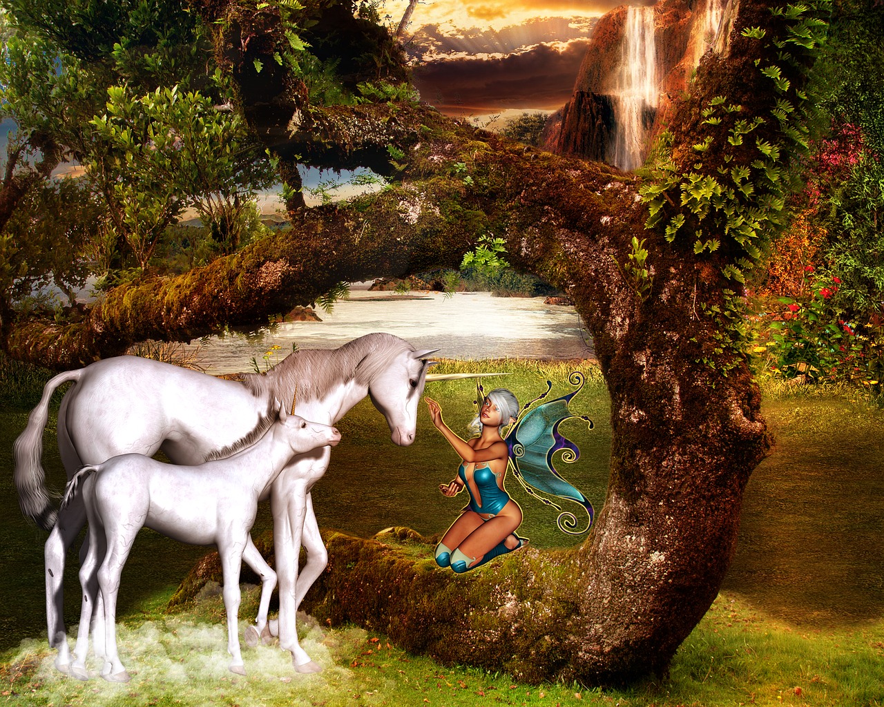 Image - fantasy unicorn fee fairy tales