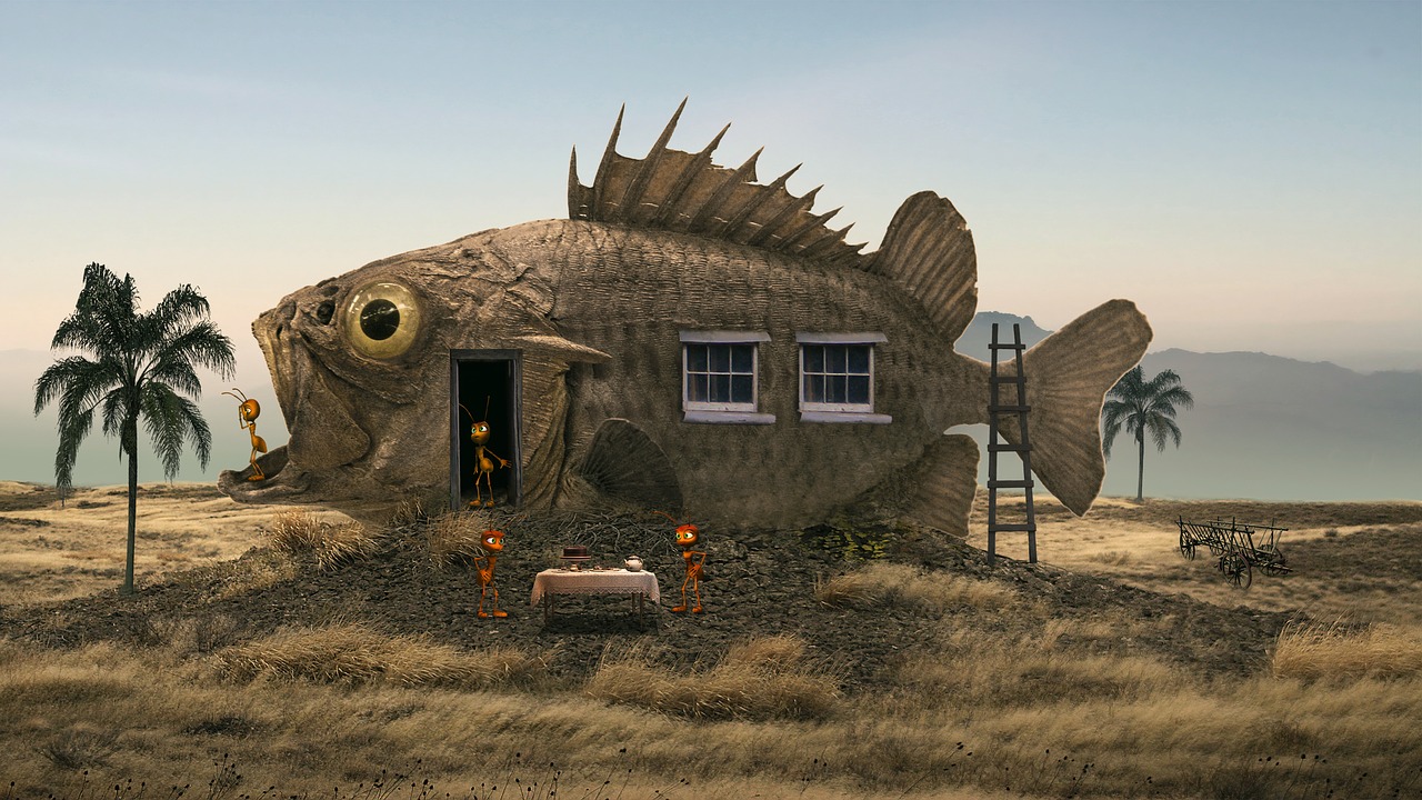 Image - fish sea fantasy beached