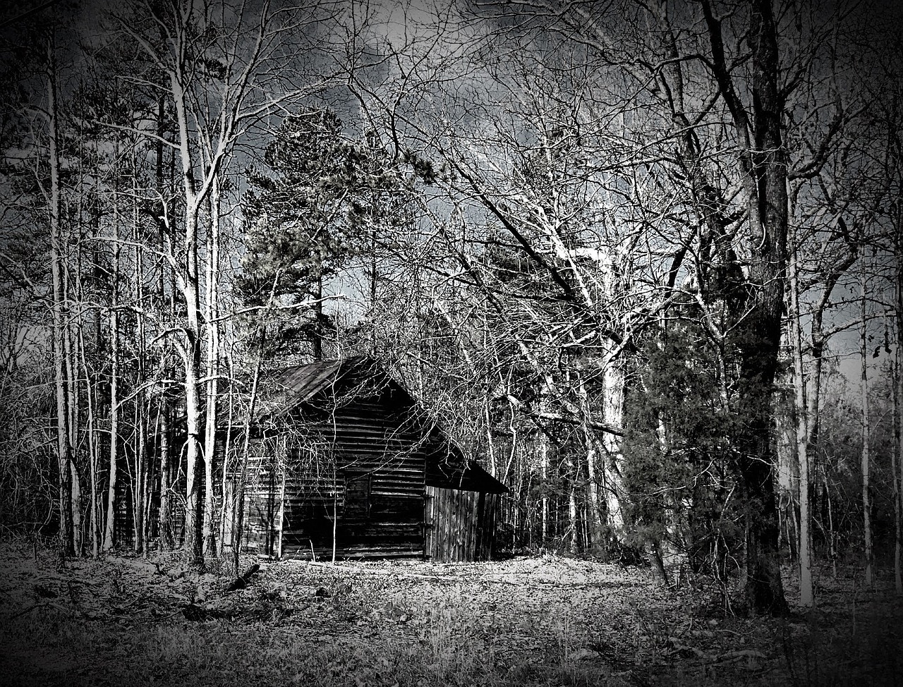 Image - old barn rustic black and white