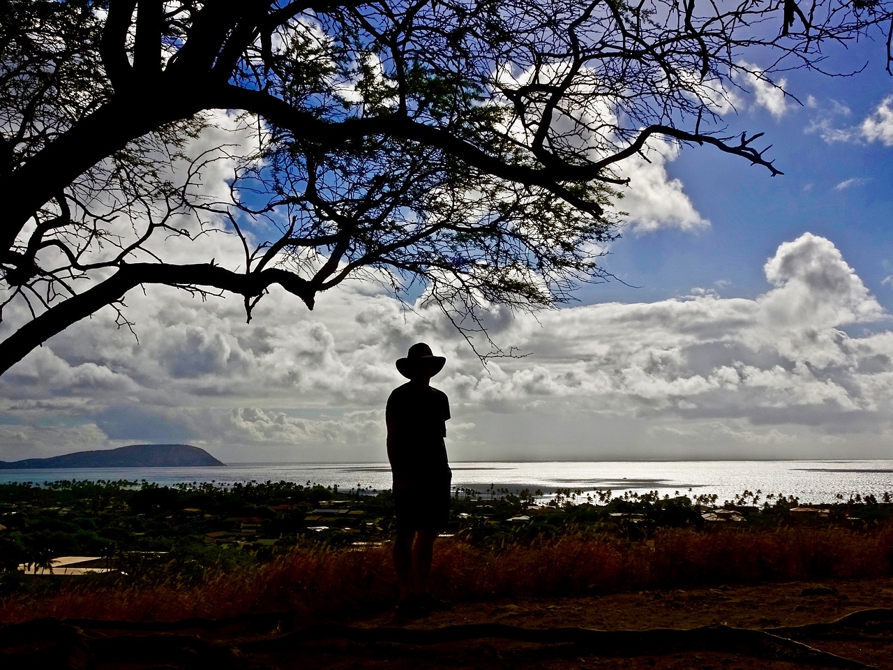 Image - silhouette view sky clouds distant