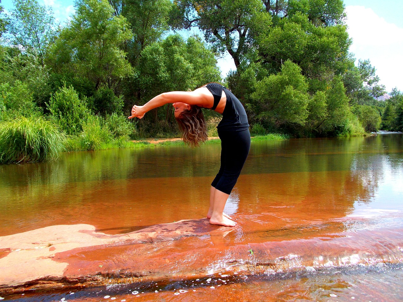 Image - yoga backbend nature woman fitness