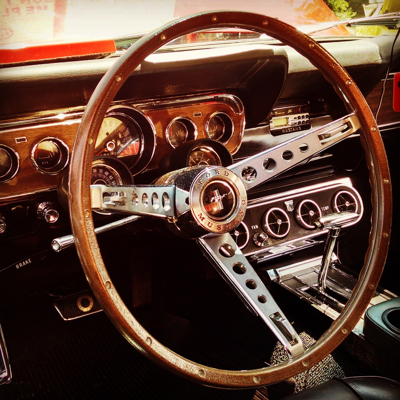 Image - classic car steering wheel mustang