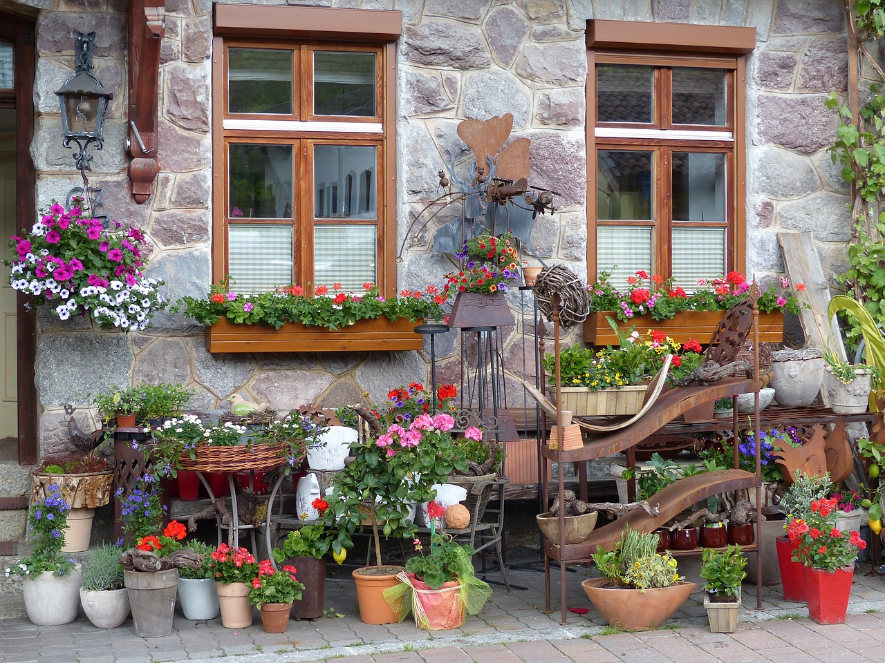 Image - window flowers shutter home facade