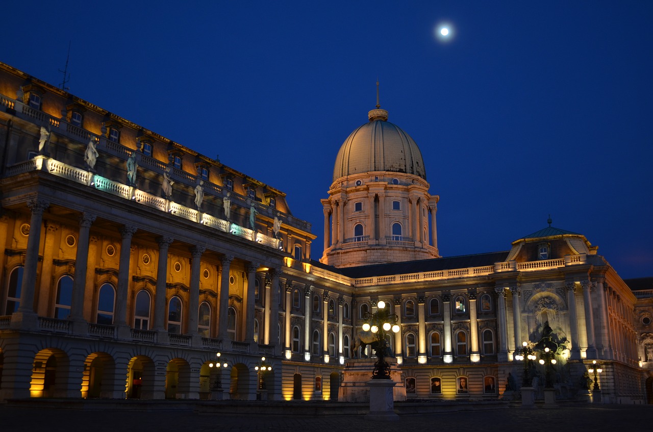 Image - buda castle blue moon sky budapest