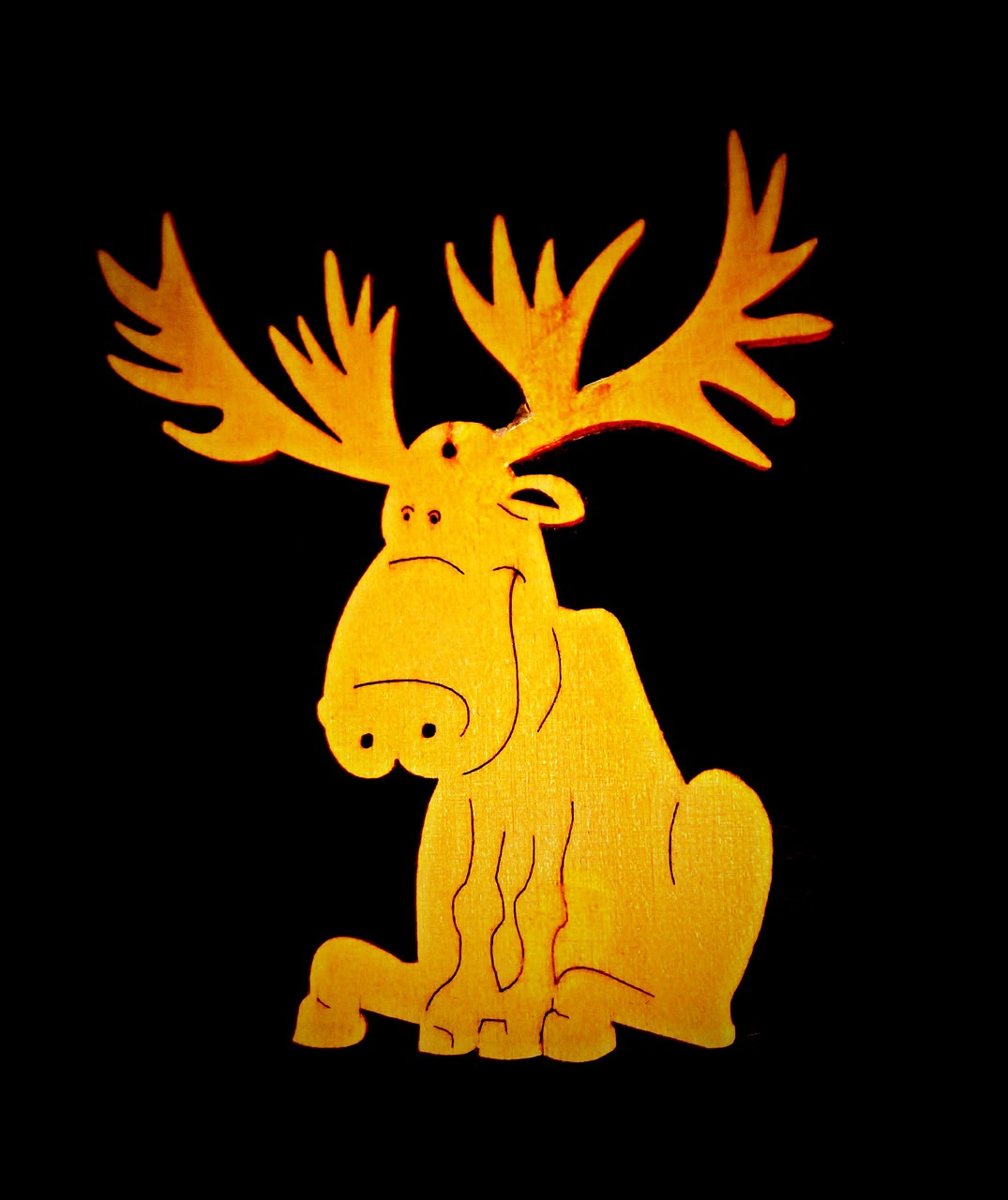 Image - moose holzfigur fretwork hand labor