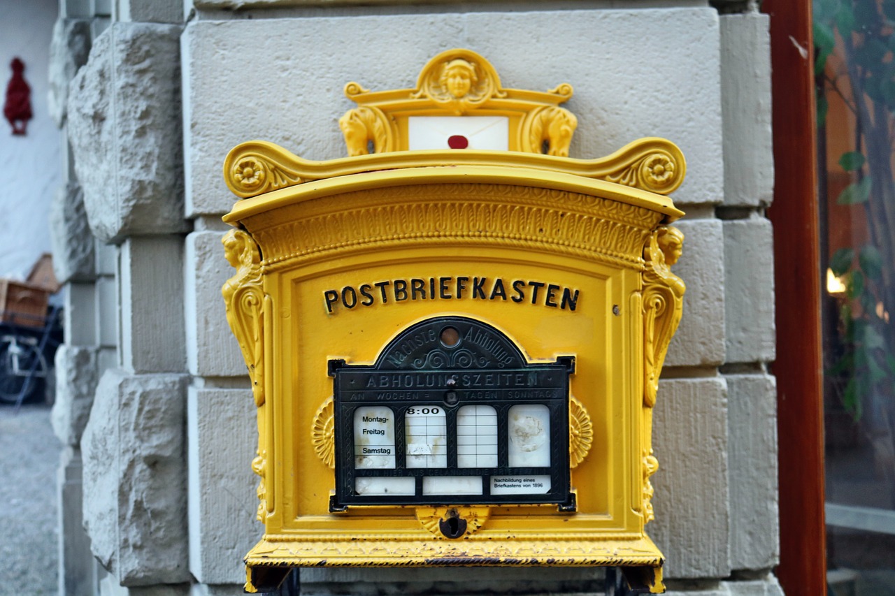 Image - mailbox old historically yellow