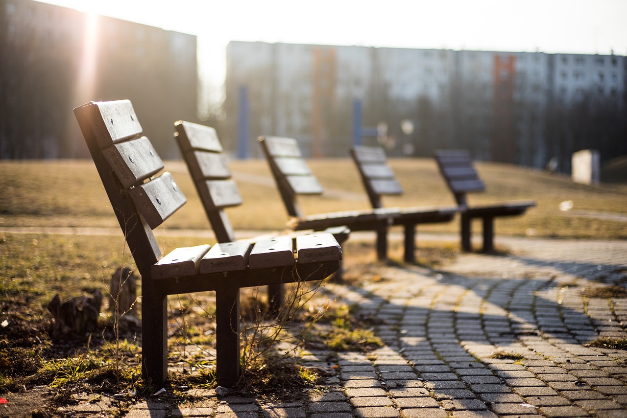 Image - bench chairs outdoors park