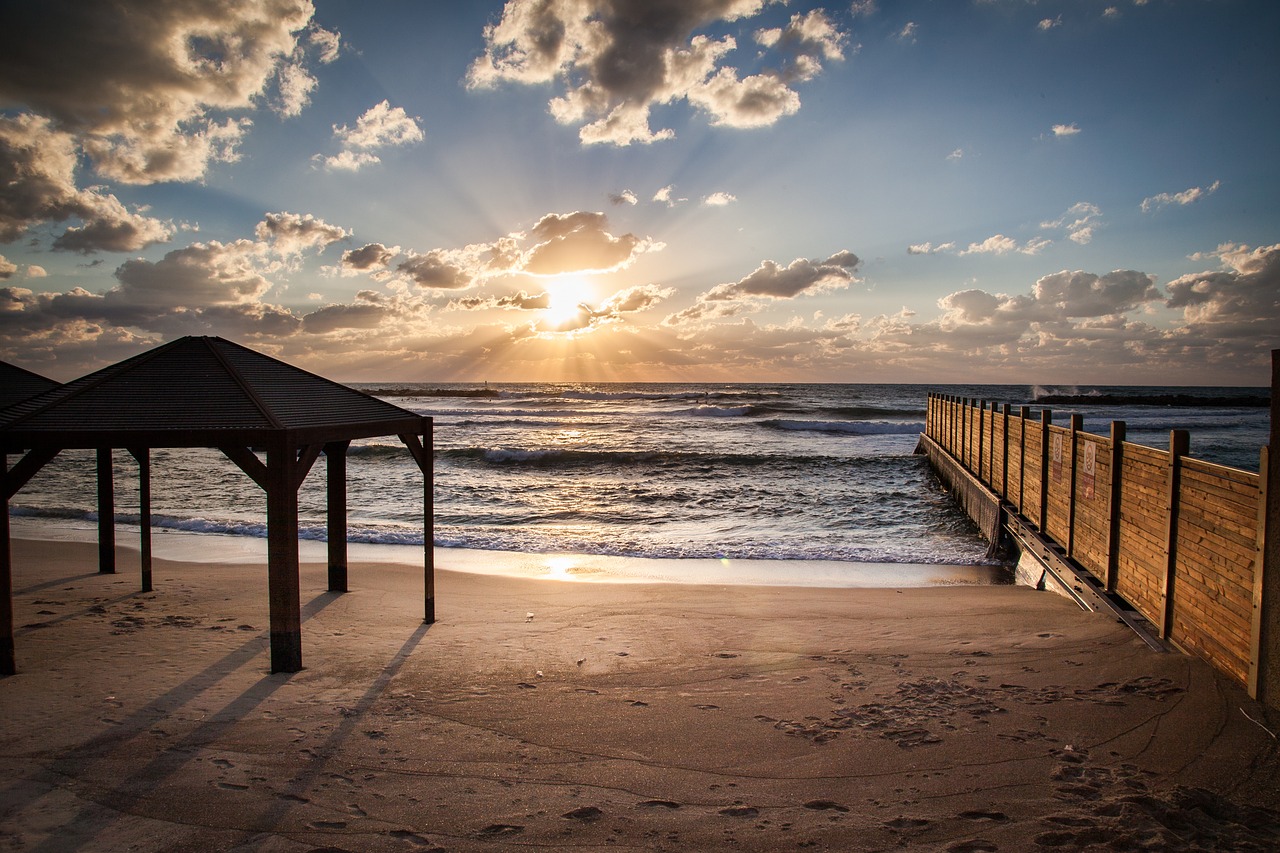 Image - beach tel aviv scene sundown