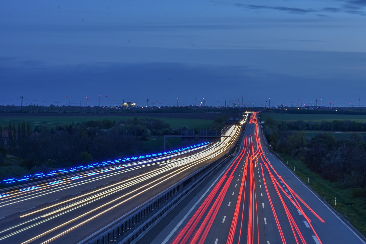 Image - long exposure highway traffic