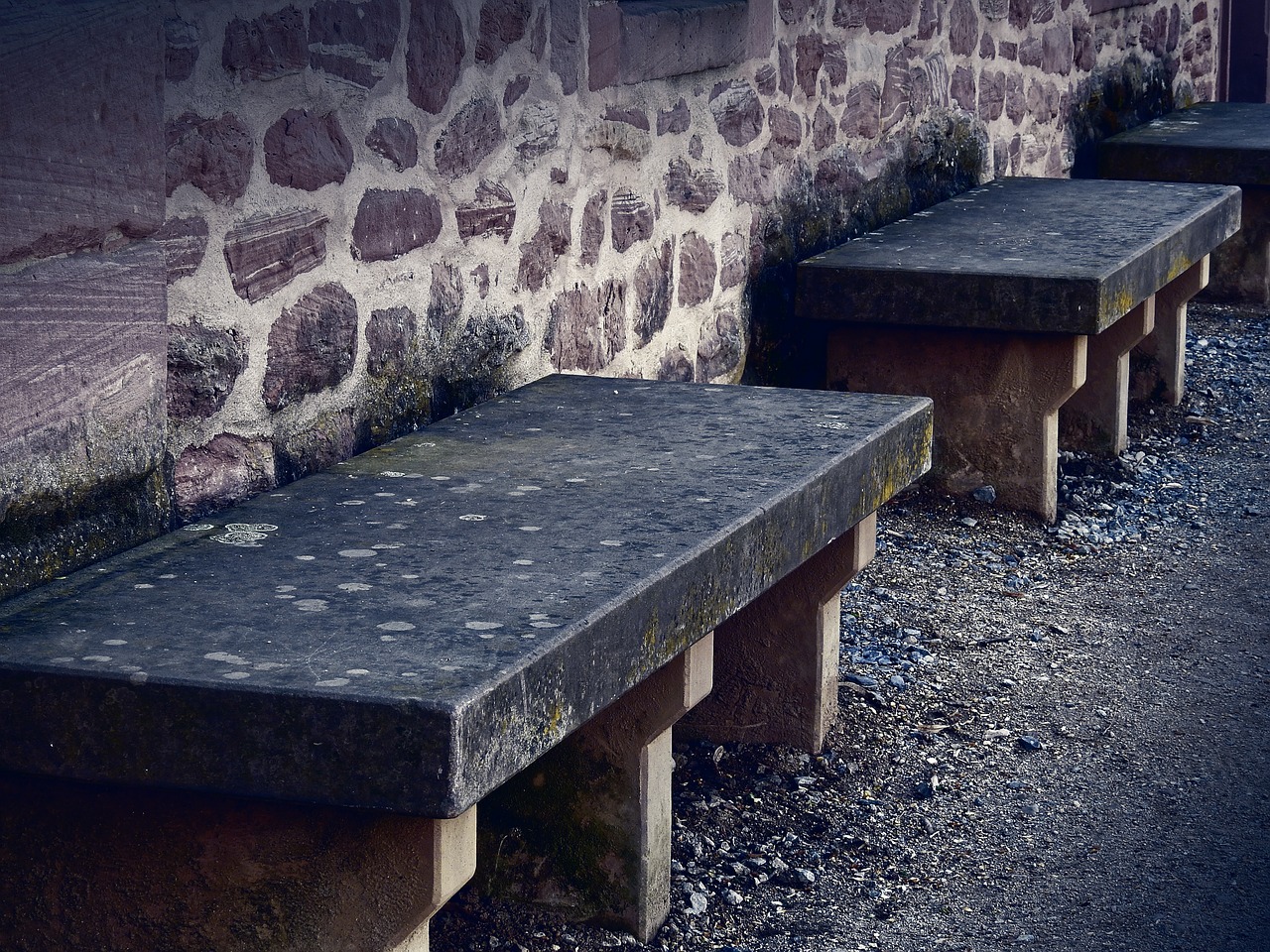 Image - bank sit bench seat rest stone